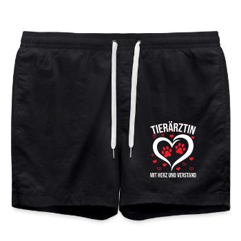 Tierärztin Geschenk - Badeshorts - Schwarz - Vorne - AI Model Male 185 light (185cm)