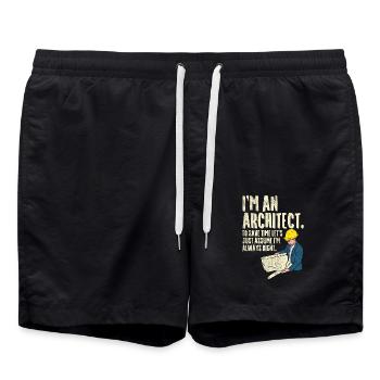 Architect - I'm an Architect - Swim Trunks - black - Front - AI Model Male 185 light (185cm)