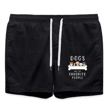 Chien disant drôle - Short de bain - noir - Devant - AI Model Male 185 light (185cm)