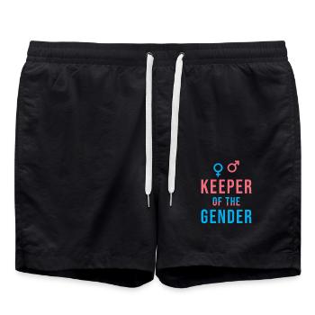 Keeper of the Gender Reveal Party - Swim Trunks - black - Front - AI Model Male 185 light (185cm)