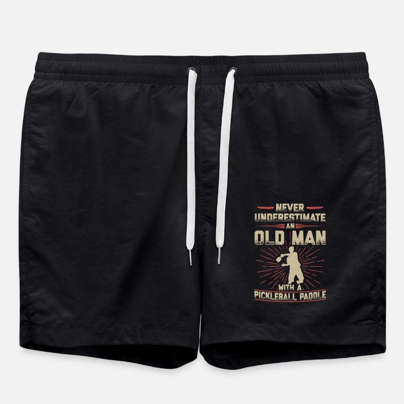 Pickleball pickleball player gift - Swim Trunks - black