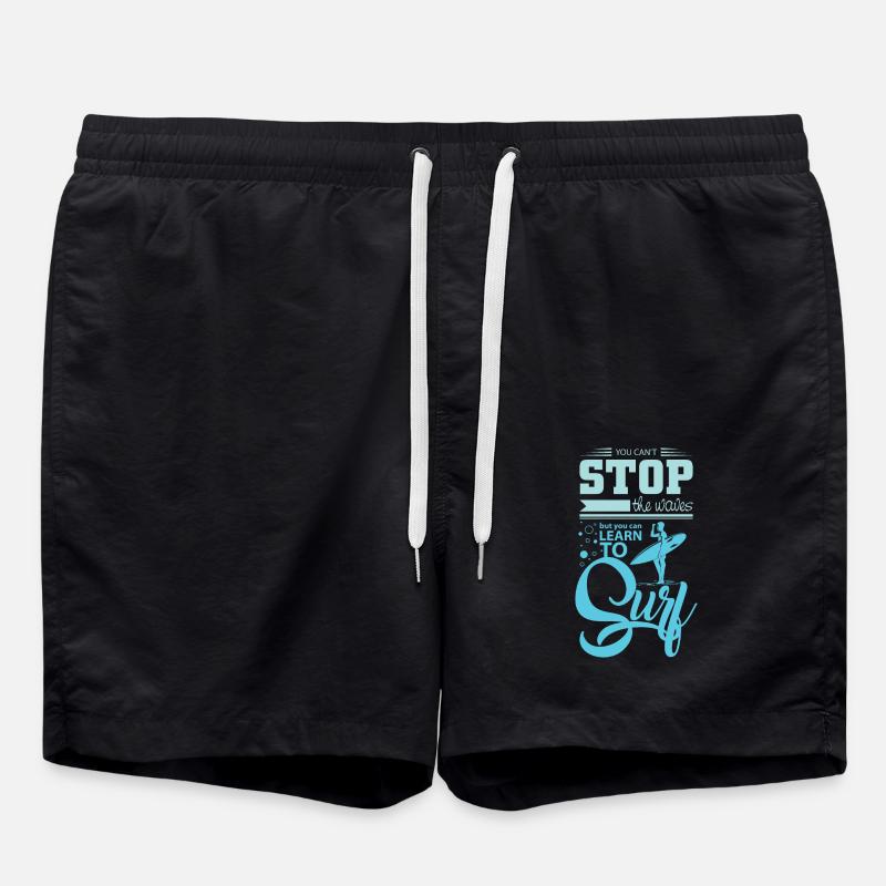 Surfing saying - Swim Trunks - black