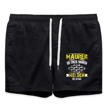 Maurer die einzig wahren Helden des alltags Männer - Badeshorts - Schwarz - Vorne - AI Model Male 185 light (185cm)