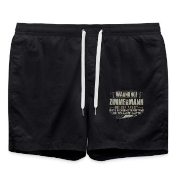 Zimmermann Zimmerer | Zimmermeister Geschenk - Badeshorts - Schwarz - Vorne - AI Model Male 185 light (185cm)