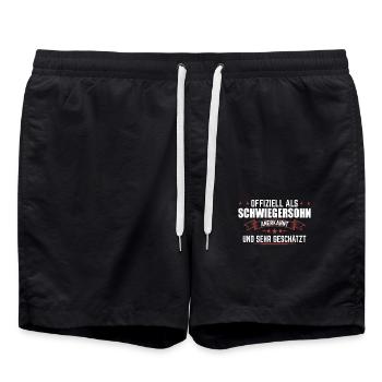 Schwiegersohn Geschenk | Schwiegersöhne Geburtstag - Badeshorts - Schwarz - Vorne - AI Model Male 185 light (185cm)