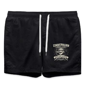 Zimmermann Zimmerer | Zimmermeister Geschenk - Badeshorts - Schwarz - Vorne - AI Model Male 185 light (185cm)