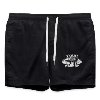 Your workout is my warm up - Swim Trunks - black - Front - AI Model Male 185 light (185cm)