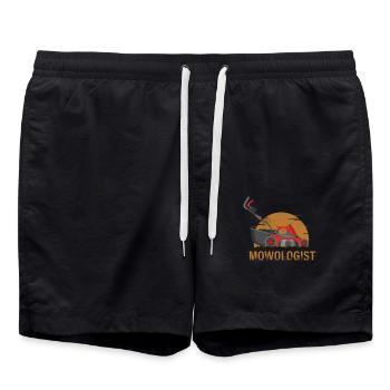 gazon, gazon herbe, entretien, - Short de bain - noir - Devant - AI Model Male 185 light (185cm)