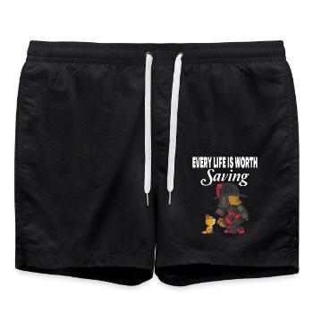 Jedes Leben ist es wert, gerettet zu werden - Badeshorts - Schwarz - Vorne - AI Model Male 185 light (185cm)