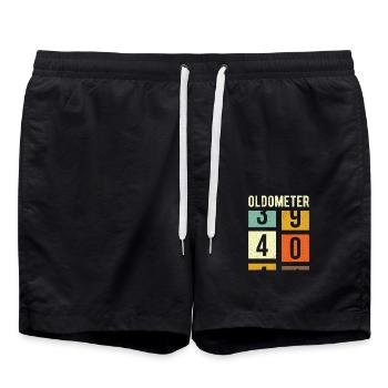 Oldomètre 40e anniversaire cadeau - Short de bain - noir - Devant - AI Model Male 185 light (185cm)