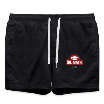 Dr. math. finally - endlich Doktor - Badeshorts - Schwarz - Vorne - AI Model Male 185 light (185cm)