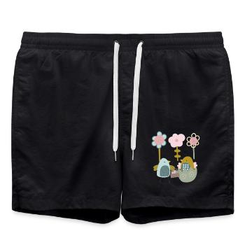 Easter Chick Spring Spring Flowers Nature Spring - Swim Trunks - black - Front - AI Model Male 185 light (185cm)