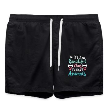 It's A Beautiful Day To Save Animals Animal Welfare - Swim Trunks - black - Front - AI Model Male 185 light (185cm)