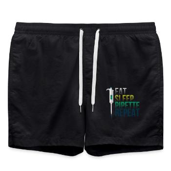 Biologie, biologie Biologiste, Chimie, - Short de bain - noir - Devant - AI Model Male 185 light (185cm)