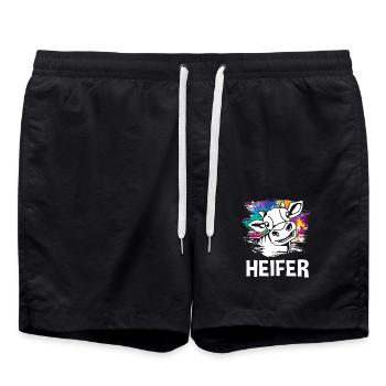 Kühe - Badeshorts - Schwarz - Vorne - AI Model Male 185 light (185cm)