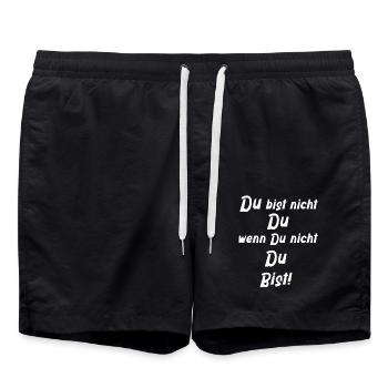 Du Sprüche Spruch lustig witzig zitat fun Witz - Badeshorts - Schwarz - Vorne - AI Model Male 185 light (185cm)