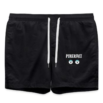 Poker Poker Players Gift Pokerface - Swim Trunks - black - Front - AI Model Male 185 light (185cm)