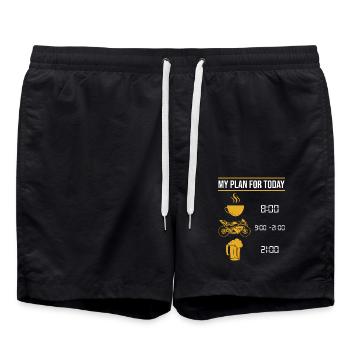 Motard - Short de bain - noir - Devant - AI Model Male 185 light (185cm)