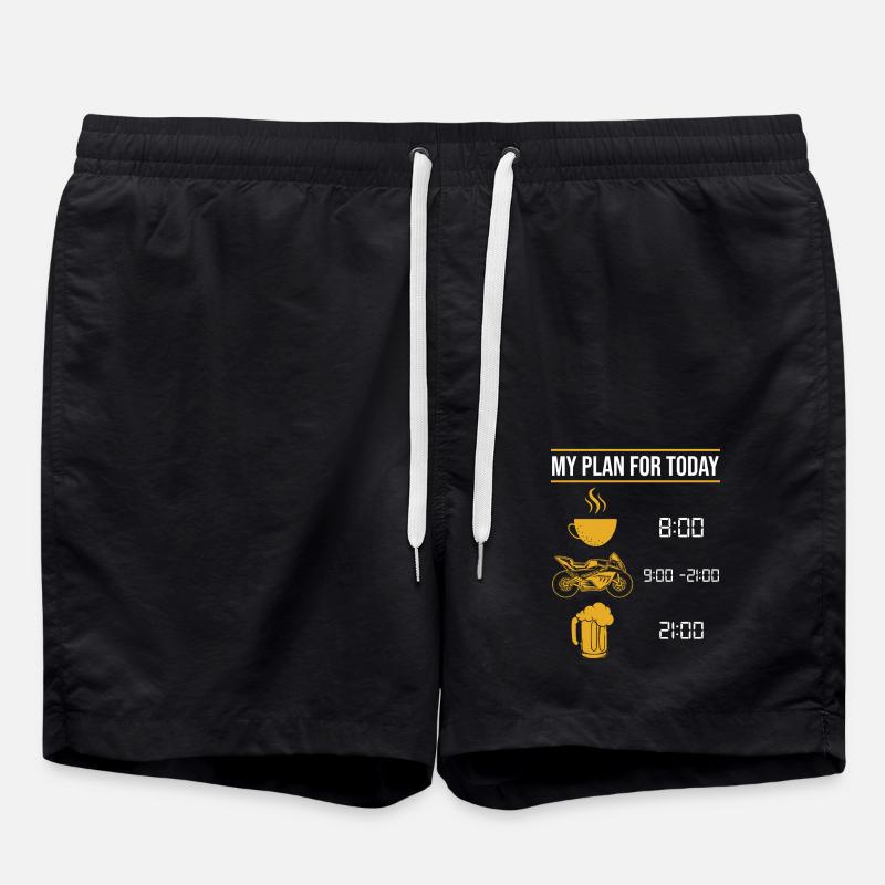 Motorrad Spruch - Badeshorts - Schwarz
