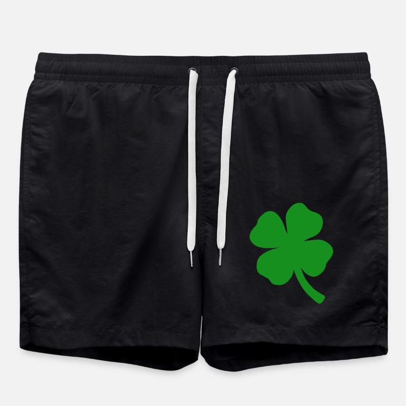 Trèfle à quatre feuilles Trèfle Nouvel An - Short de bain - noir