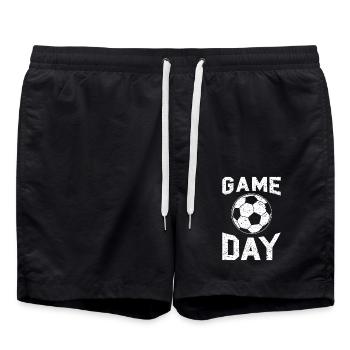 Fussball Fußball Soccer Team Spruch Geschenk - Badeshorts - Schwarz - Vorne - AI Model Male 185 light (185cm)
