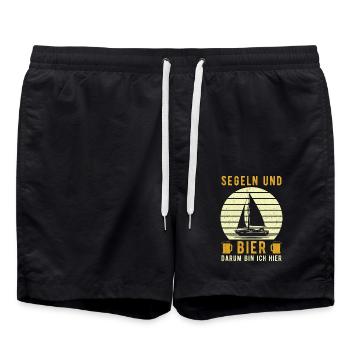 Sailor sailing gift funny saying - Swim Trunks - black - Front - AI Model Male 185 light (185cm)