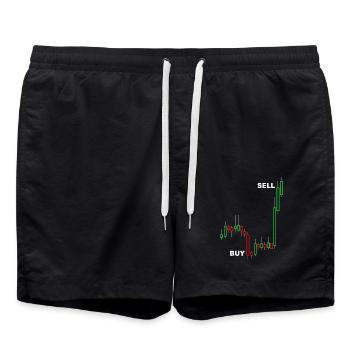 Bourse - Short de bain - noir - Devant - AI Model Male 185 light (185cm)