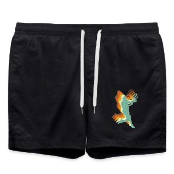 Tennis Retro Style - Badeshorts - Schwarz - Vorne - AI Model Male 185 light (185cm)