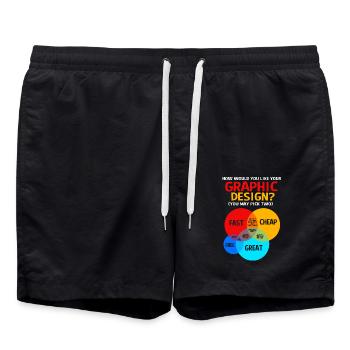 Designer Graphic Designer Graphic Designer Artist - Swim Trunks - black - Front - AI Model Male 185 light (185cm)