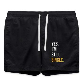 Single Spruch Single Day Geschenk - Badeshorts - Schwarz - Vorne - AI Model Male 185 light (185cm)