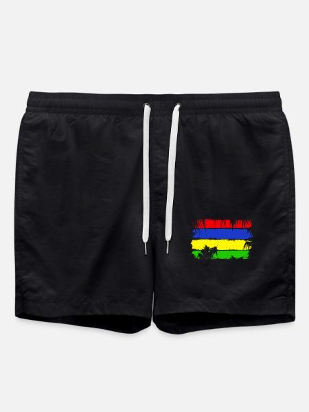 Mauritius Flag - Swim Trunks - black