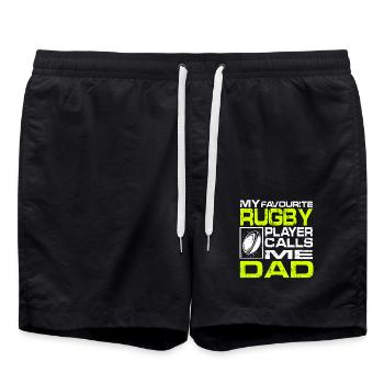 Rugby Dad - Swim Trunks - black - Front - AI Model Male 185 light (185cm)