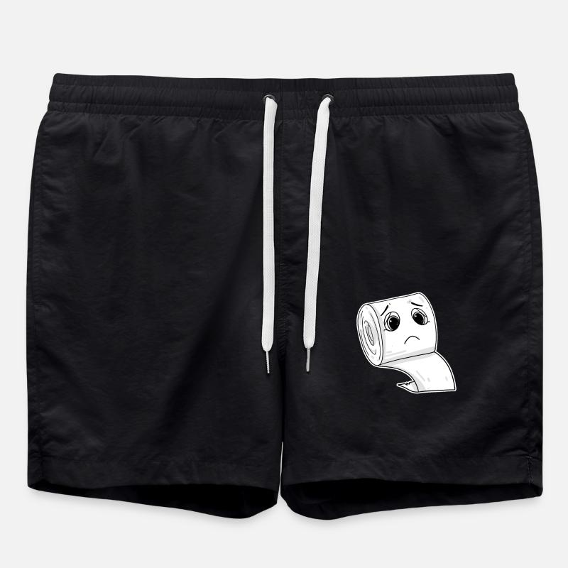Klopapier Meme lustig - Badeshorts - Schwarz