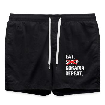 Kpop Kdrama - Short de bain - noir - Devant - AI Model Male 185 light (185cm)