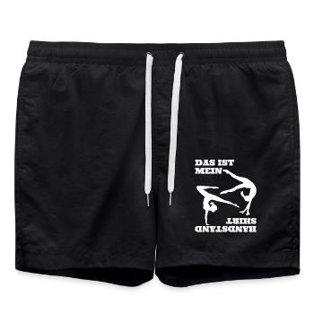 Gymnastik Bodenturnen Handstand Sportlehrer Turner - Badeshorts - Schwarz - Vorne - AI Model Male 185 light (185cm)