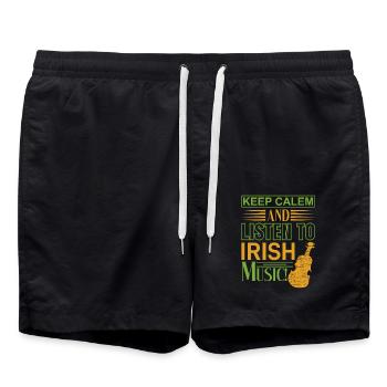 Keep Calm St. Patrick's Day - Swim Trunks - black - Front - AI Model Male 185 light (185cm)