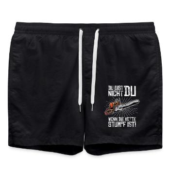 Du bist nicht Du wenn die Kette stumpf ist - Badeshorts - Schwarz - Vorne - AI Model Male 185 light (185cm)