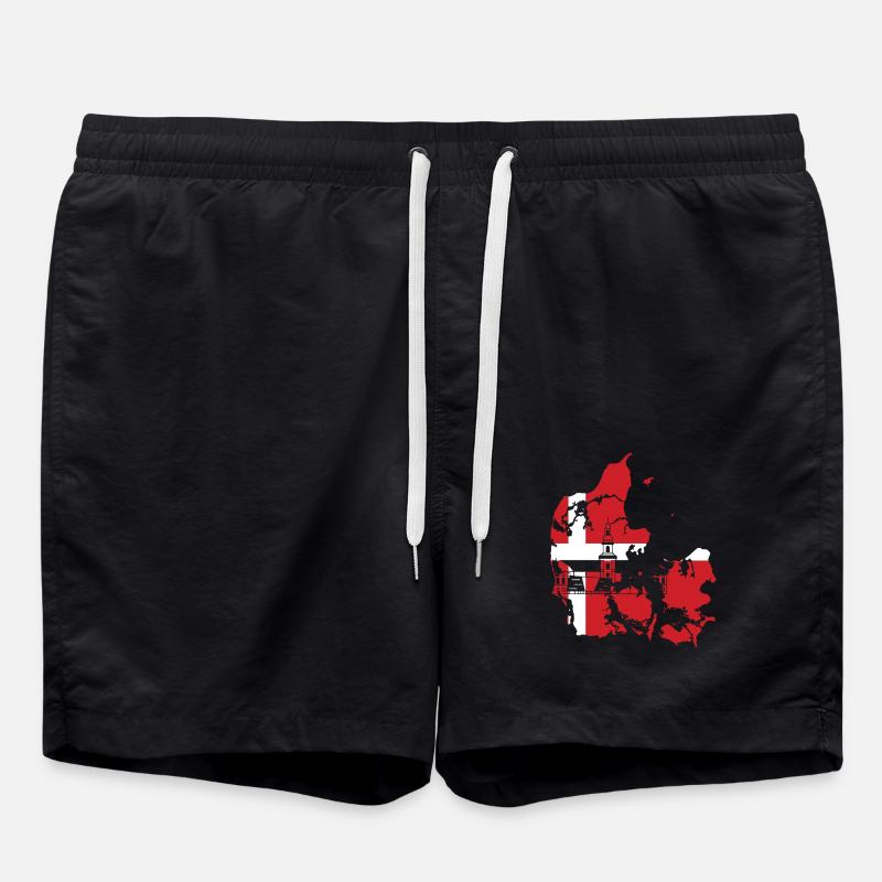 Denmark Flag - Swim Trunks - black