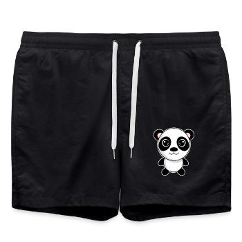 Panda - Badeshorts - Schwarz - Vorne - AI Model Male 185 light (185cm)