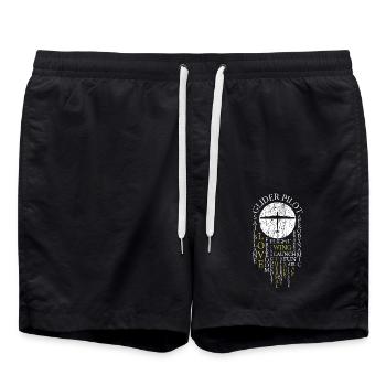 Glider Pilot Retro voilier définition voile - Short de bain - noir - Devant - AI Model Male 185 light (185cm)
