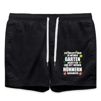 Gärtner In meinem Garten mit meinen Hühnern abhäng - Badeshorts - Schwarz - Vorne - AI Model Male 185 light (185cm)