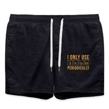 Sarcasm Periodic Table - Swim Trunks - black - Front - AI Model Male 185 light (185cm)