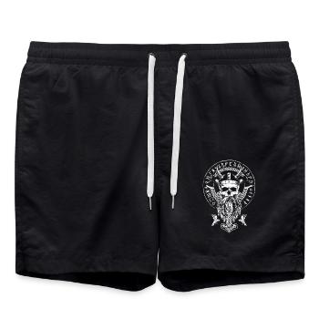 Okklutismus Wikinger Schädel Keltisch Germanisch - Badeshorts - Schwarz - Vorne - AI Model Male 185 light (185cm)