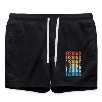 Pêche pêche rétro pêche pêche vintage pêche pêche - Short de bain - noir - Devant - AI Model Male 185 light (185cm)