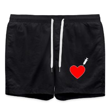 Vaccination - Je suis vacciné - Short de bain - noir - Devant - AI Model Male 185 light (185cm)