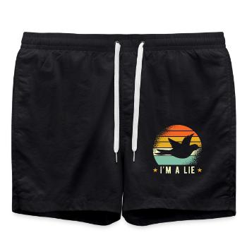 Birds Lie Meme - Swim Trunks - black - Front - AI Model Male 185 light (185cm)