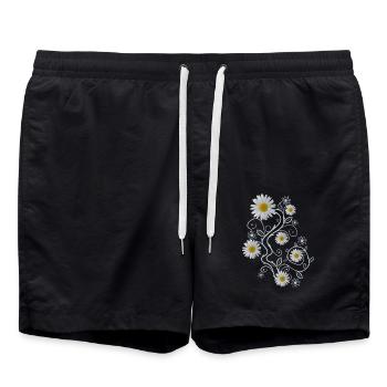 Ornament Marguerites Fleurs Marguerites - Short de bain - noir - Devant - AI Model Male 185 light (185cm)
