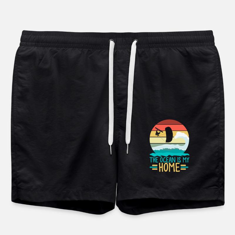 Kitesurf, Kitesurf Kitesurf, Mer, - Short de bain - noir