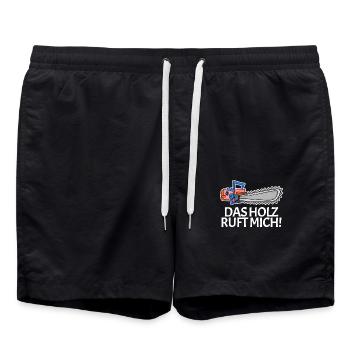 Das Holz ruft mich Kettensäge - Badeshorts - Schwarz - Vorne - AI Model Male 185 light (185cm)