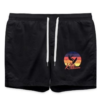 Kite Boarding im Wind - Badeshorts - Schwarz - Vorne - AI Model Male 185 light (185cm)